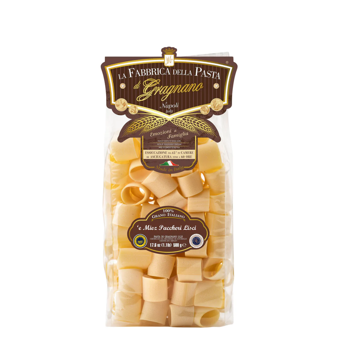 Pasta di Gragnano I.G.P. ‘E Miez Paccheri' “La Fabbrica della Pasta” - 500 gr